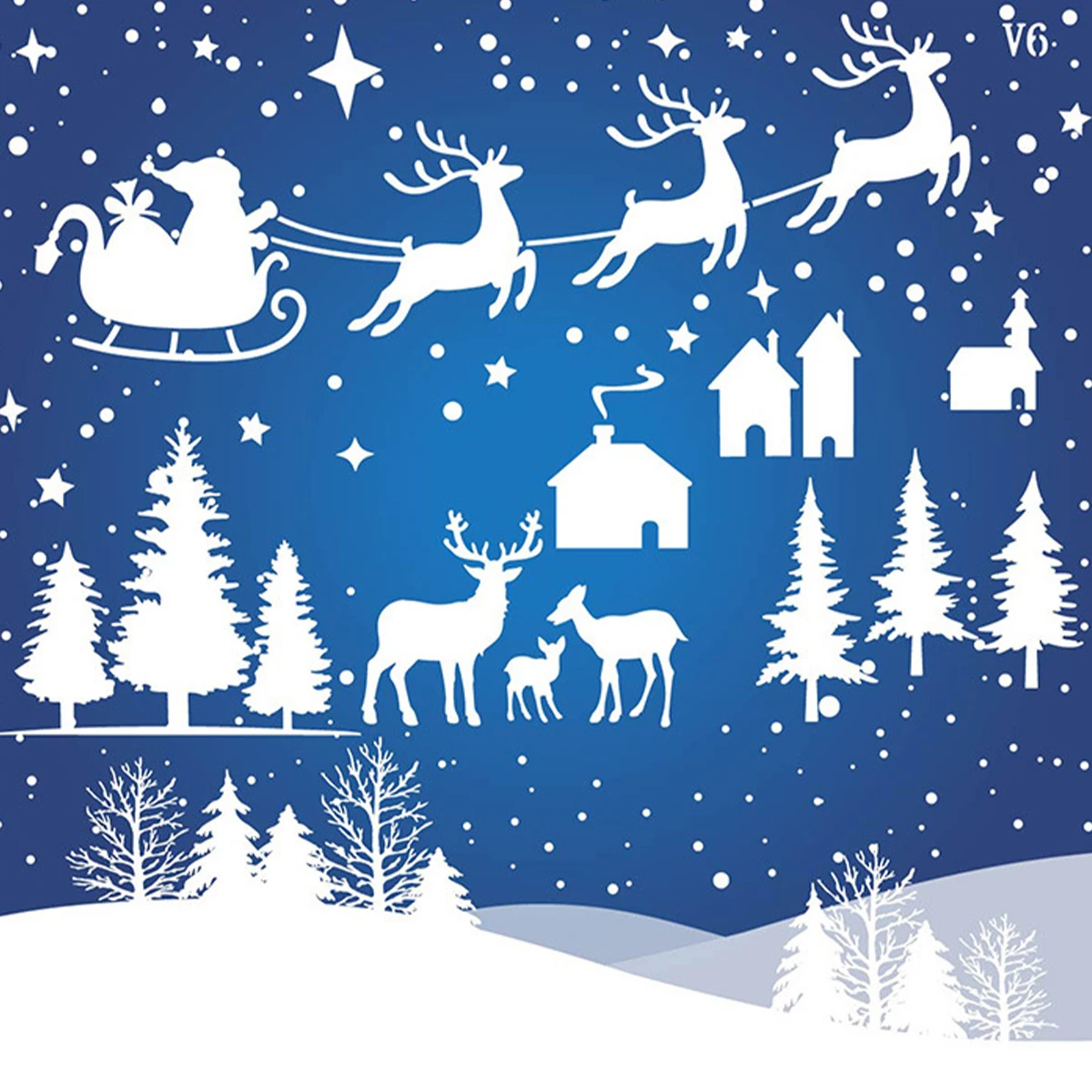 Reusable Christmas Stencils for Painting Wall Wood Fabric Airbrushing  Template - AliExpress