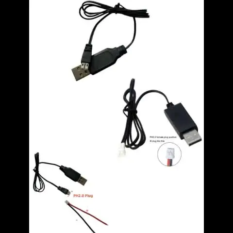 Pack De 3 Cables Cargador USB Rápido Para Baterías LiPo 2S 7.4V - Para Coches RC, Drones, Aviones Y Más