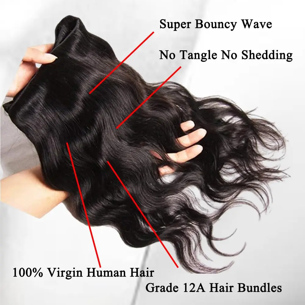 30 40 Inch Body Wave 100% Human Hair Bundles 12A Raw Hair Extensions Brazilian Natural Black 3 4 Bundle Deals Unprocessed Weave