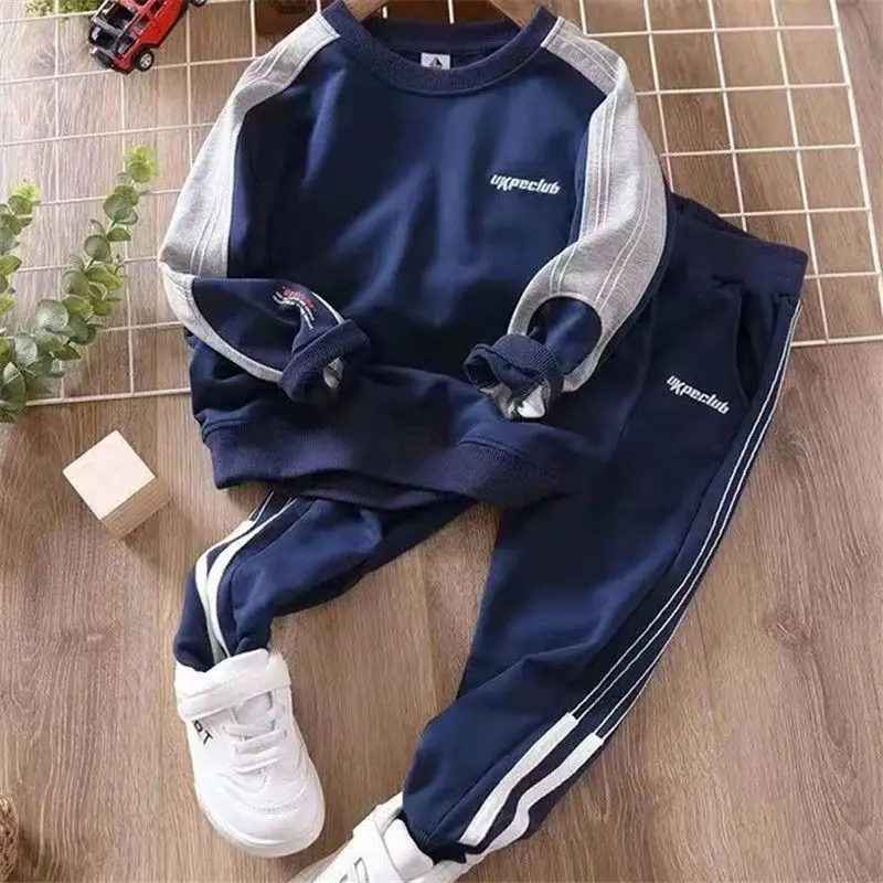 

2023 New Winters and Autumn Children's Clothing Boy's Sportswear Fleece Warm Children's Sportswear Big Boys Sweatshirts + Pants