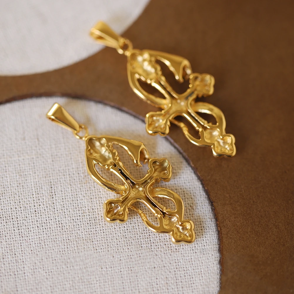 MODAGIRL 18K Gold Plated Titanium Steel Ice Cream Sun Plane Starfish Heart Cross Wing Charms Pendants Necklace Jewelry Wholesale 5