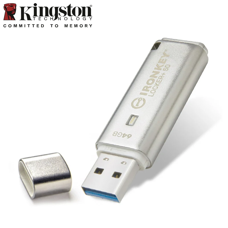 Clé USB Kingston IronKey Locker 50 16 Go - Argent - USB 3.2 - Clé USB - Kingsto