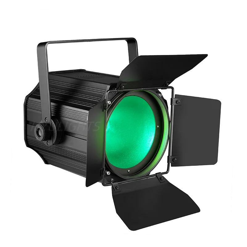 200W COB LED Par Light with Barn Doors Aluminium Dj DMX512 Beam Wash Strobe Effect Stage Lighting Warm White RGBWAUV 6in1 200W