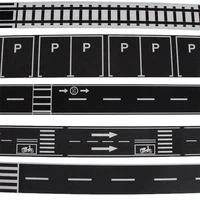 1Roll 5M 1:12 Dollhouse Road Traffic Railway Track Scene Tape Sticker Miniature Parking Scene Curve Sticker Model Decor Toys 1