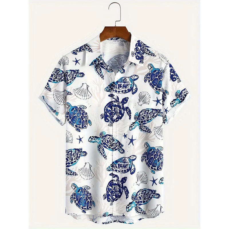 

Summer Turtle 3D Print Hawaiian Beach Shirts Men Women Casual Fashion Streetwear Short Sleeve Shirt Blouse Harajuku Man Clothing