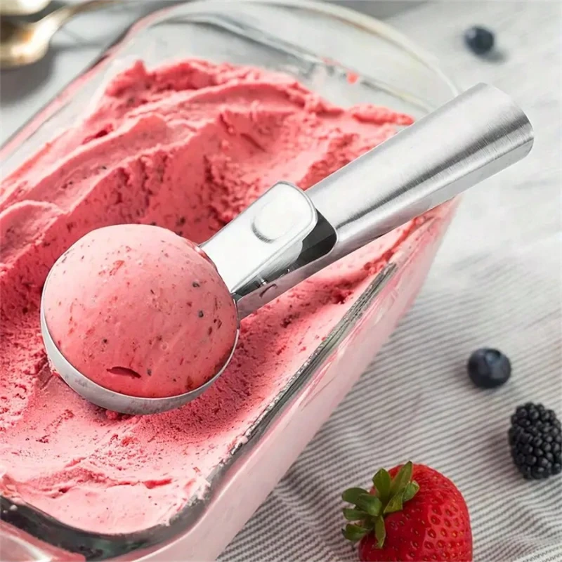 Multifunctional Ice Cream Scoops Stainless Steel Dual-Purpose Scoop Fruit Watermelon Spoon Ball Scoop Household Ice Cream Tools