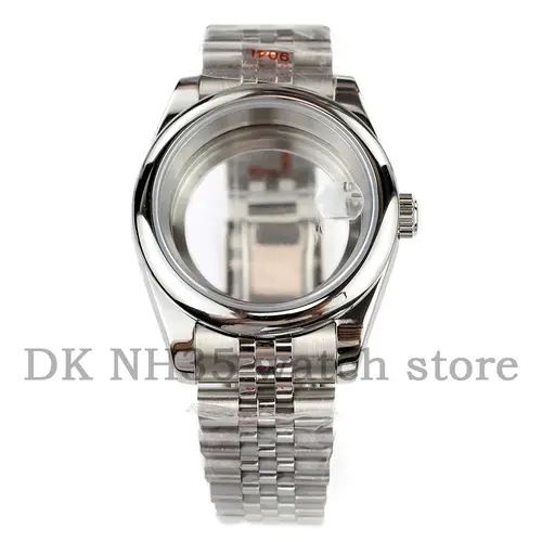 36mm Silver Solid 316L Stainless Steel Watch Case And Jubilee Bracelet For Seiko NH35 NH36 Movement 28.5mm Dial Datejust Case - Image 3