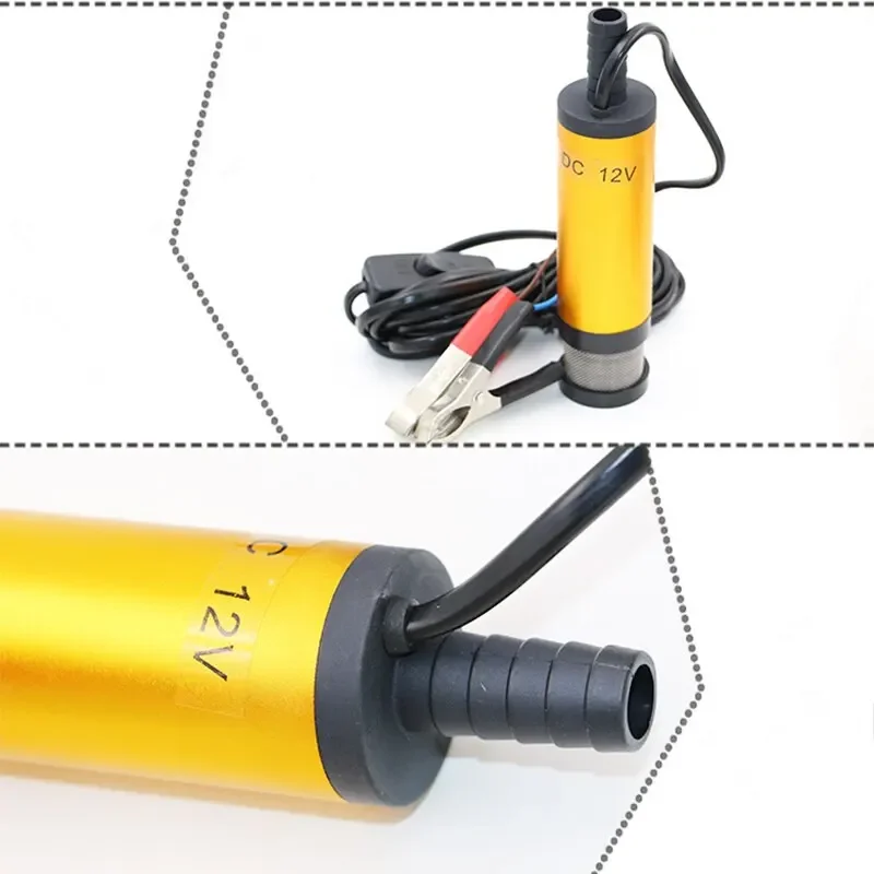 Submersible pump portable mini 12V 24V DC electric submersible pump for pumping diesel oil water aluminum alloy shell 12L/min fuel transfer pump