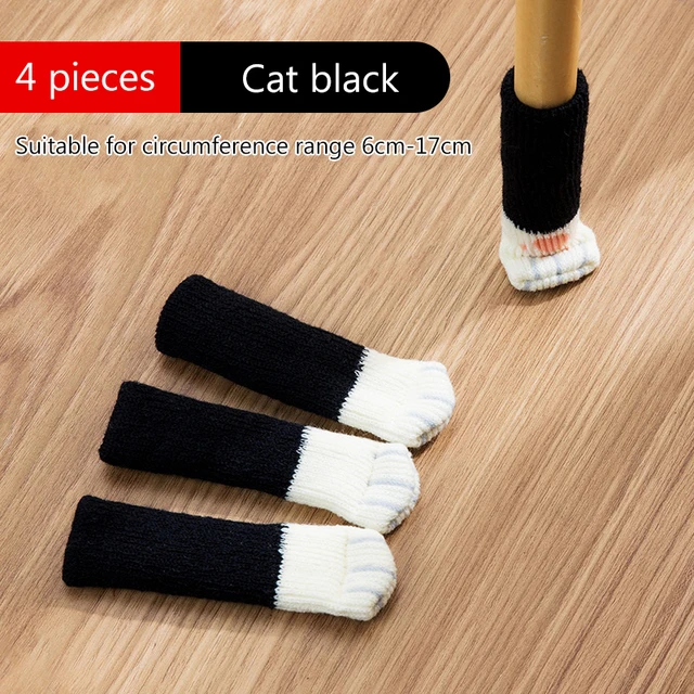 4/16 Pieces Table Foot Cover Mute Non-slip Mat Household Mat Table and Chair Foot Pad Foot Cover Cat Claw Knitted Socks 4pcs K