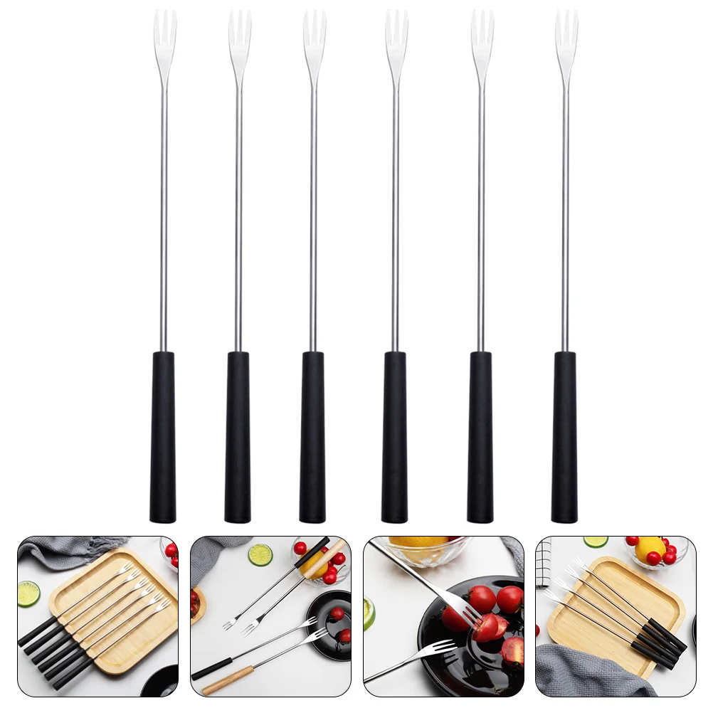 

Stainless Steel Chocolate Fork Cheese Fondue Forks Heat Resistant Hot Pot Fruit Dessert Fork Melting Skewer Kitchen Tools