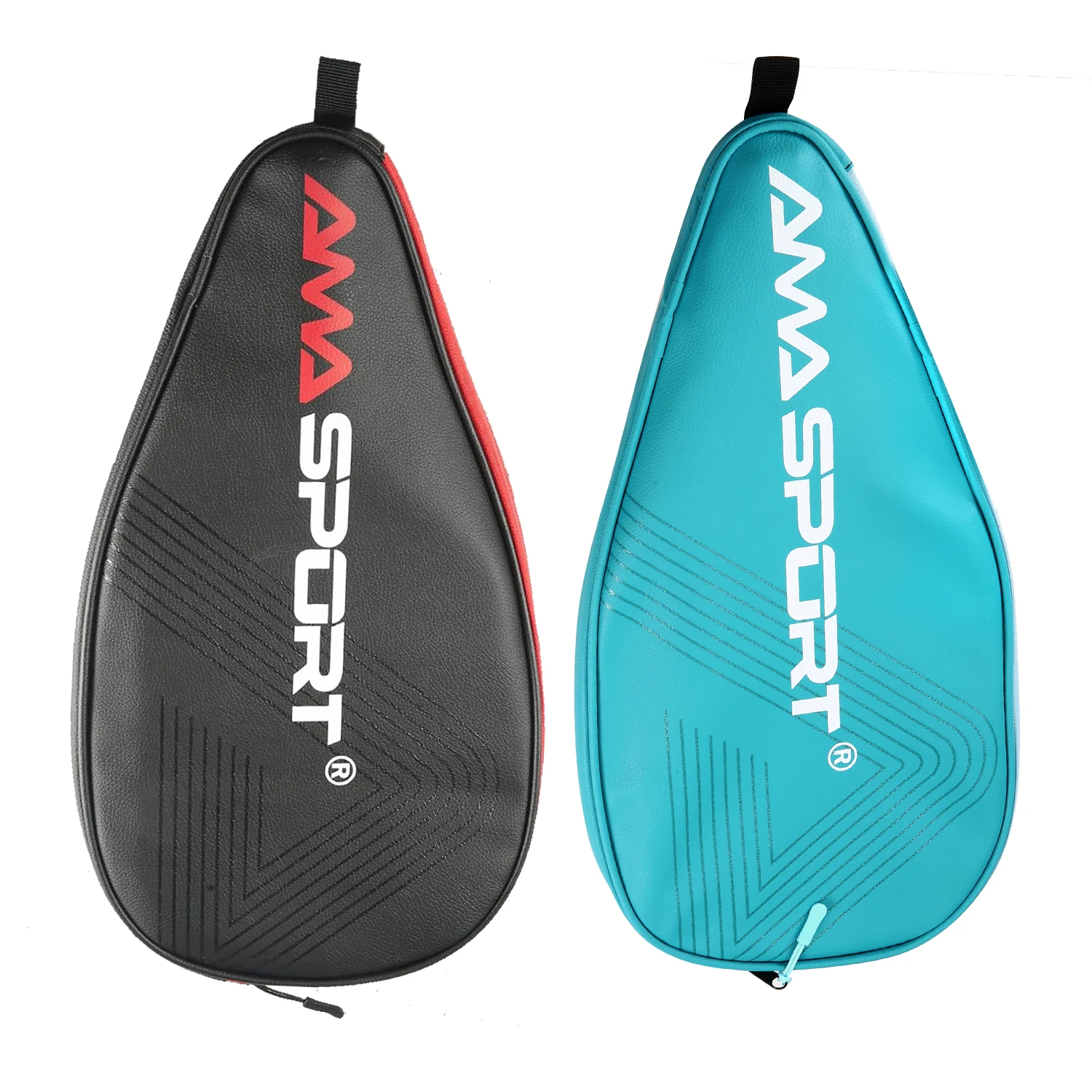 Durable Pickleball Paddle Cover Paddle Protector PU Leather Paddle Cover Zipper Tiffany Blue Pickleball Cover Gifts