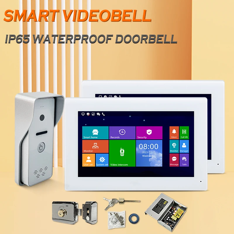 

Global Supply Chain 2 Monitor Screen Multi Vision Apartment Video Door Phone Control System Smart 7 Inch Wifi 4 Apartment