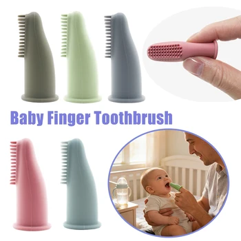 Spazzolino da denti per dito per l'igiene orale del bambino Giocattolo per la dentizione in silicone morbido Spazzola per la pulizia delle gengive Forniture per la salute dentale infantile Neonato e bambino