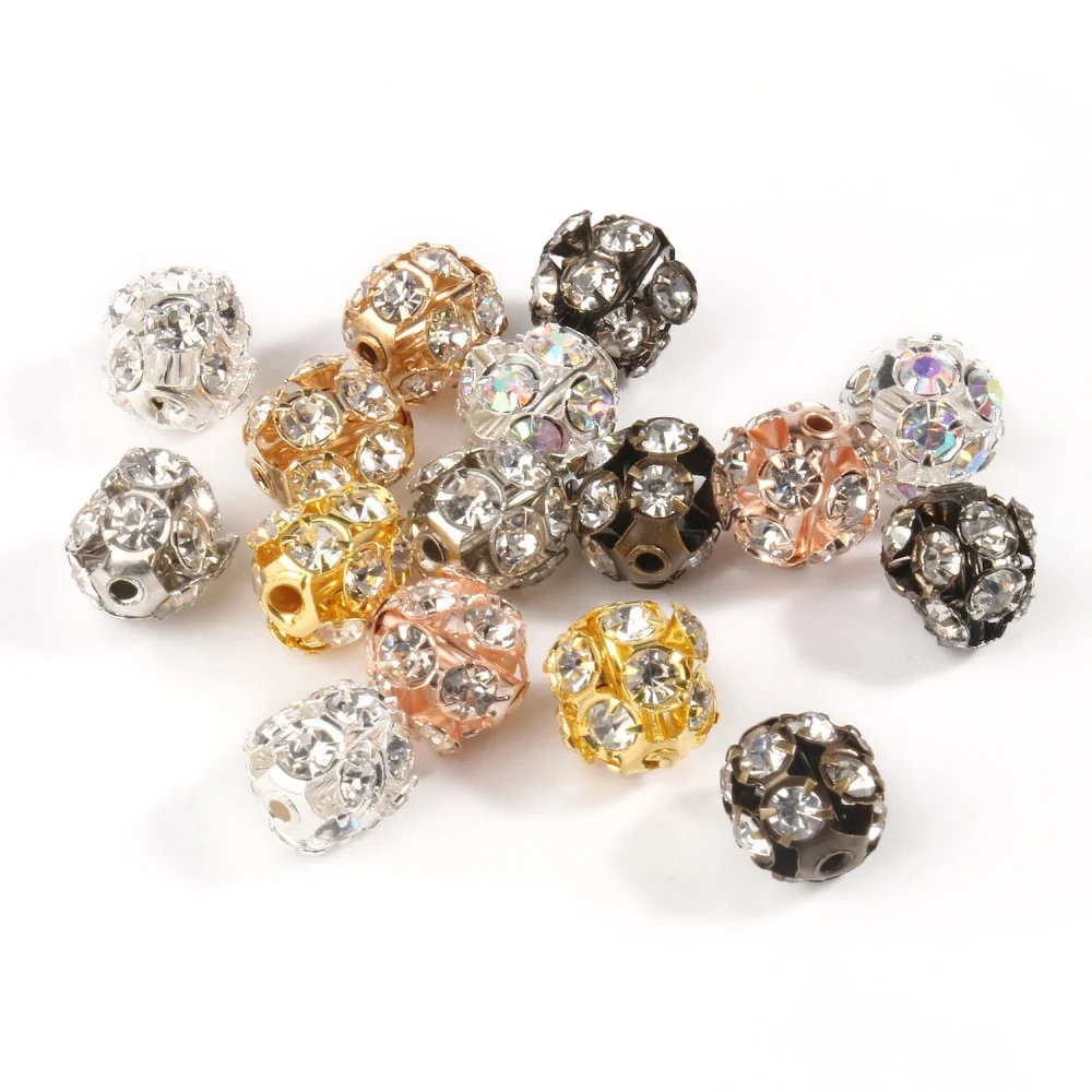50pcs 6mm AB Color Metal Crystal Beads Rhinestone Ball Shape Loose Beads for Jewelry Making DIY Gift Bracelet Accessories Image 7
