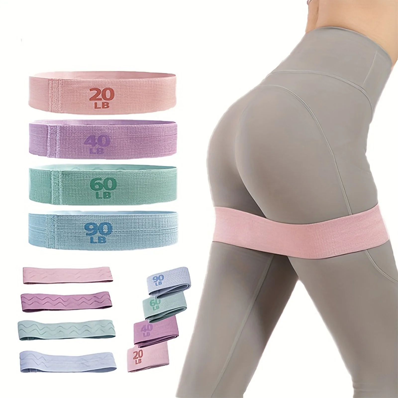Heavy-Duty Polyester Resistance Band-Multi-Level Elastic Fitness Band for Squats, Workouts, and Exercise