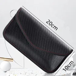 Carbon Fiber RFID Shielding Faraday Key Pouch - Anti - Theft, Anti - Induction, Neutral Style - 2 sets (Large horizontal plate with key ring)