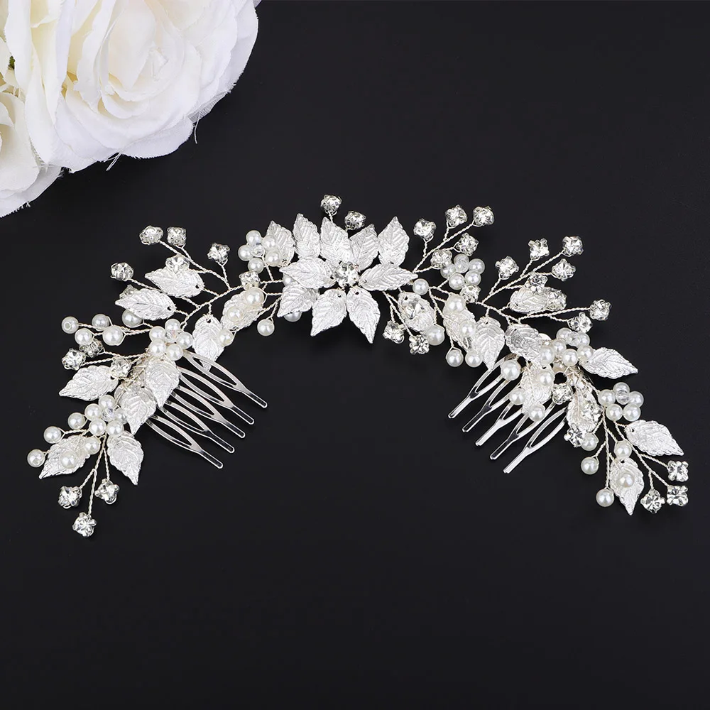 2 Pezzi Accessori per Capelli Matrimonio, Fermagli per Capelli con Strass da Sposa in Cristallo Fiore Copricapo, Fiore Copricapo Matrimonio, per Capelli per Le Donne E Le Ragazze