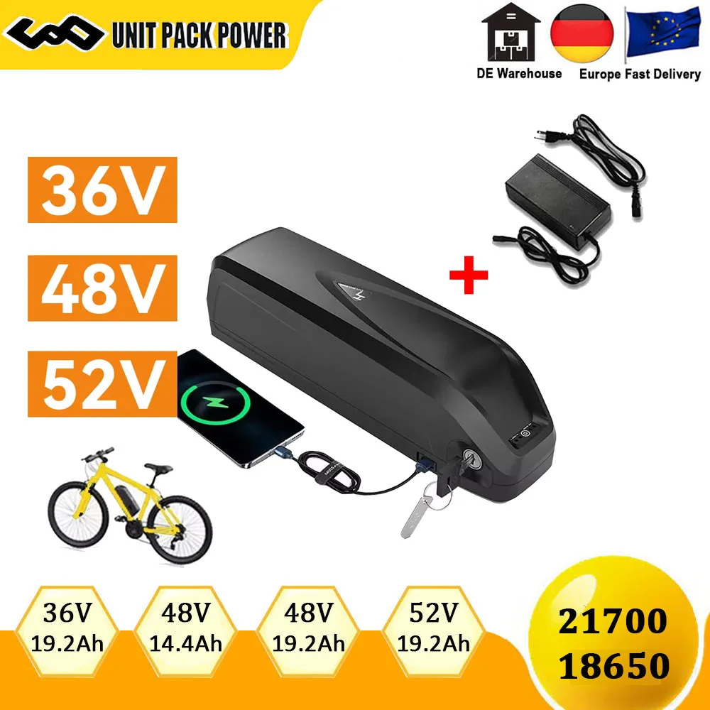 52V 17.5AH Ebike Battery 36V 48V 20AHHailong Downtube Electric Bicycle Batteria Pack for 250W 350W 500W 750W 1000W