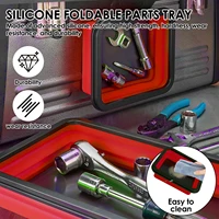 3Pcs Collapsible Magnetic Parts Tray Set Silicone Foldable Magnetic Tool Tray Magnetic Tray Organizer for Screw Bolt Nut Washer 1