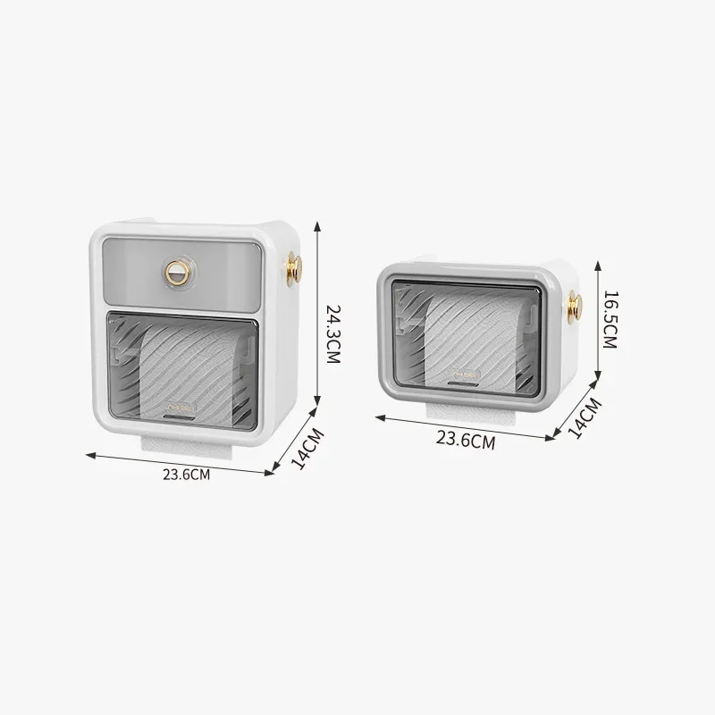 Paper towel box, wall mounted, waterproof, punching free paper drawer, roll paper box storage rack towel holder