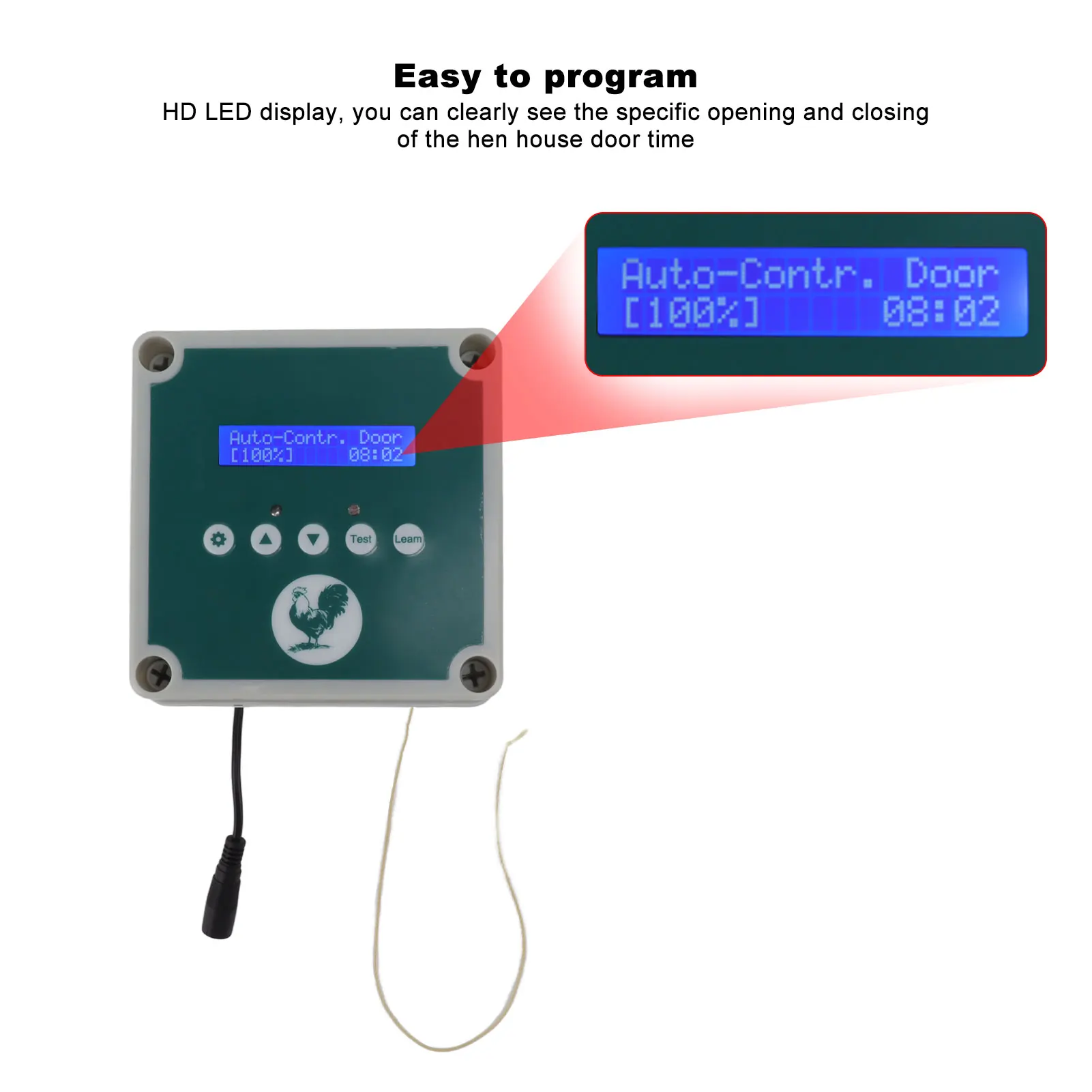 Automatic Chicken Coop Door Controller 100 To 240V Programmable Timer Electric Chicken Door Actuator Motor Set for Farm