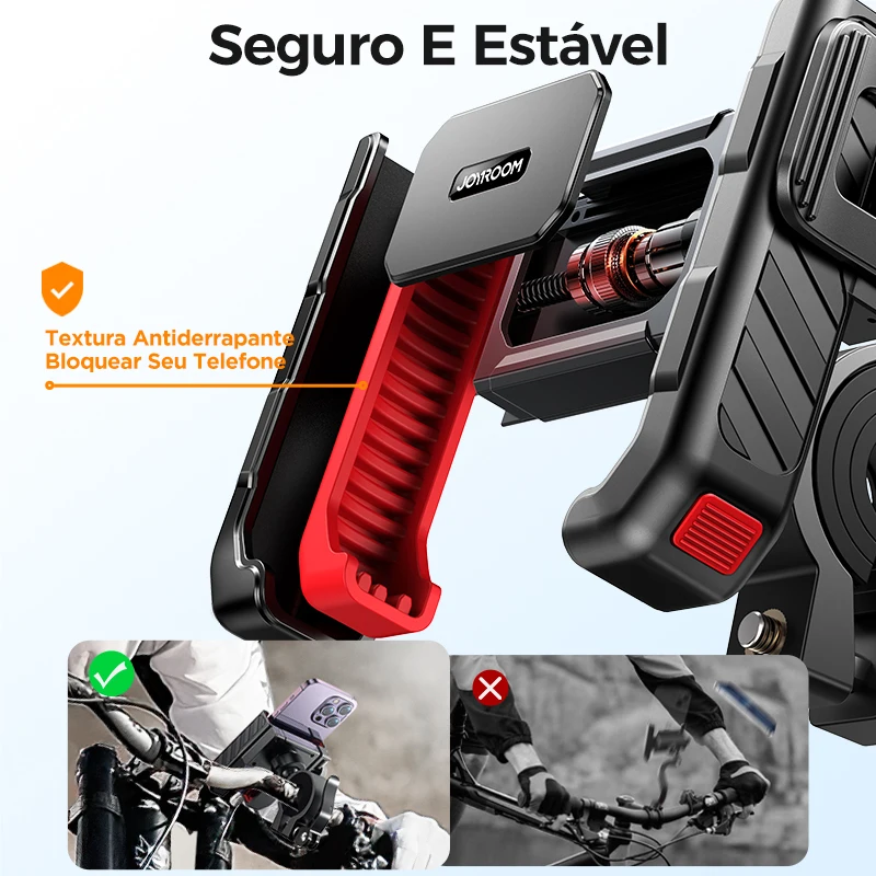 Joyroom 2023 suporte do telefone da bicicleta universal operação de uma mão suporte do telefone da motocicleta da bicicleta para 4.7-7 "telefone móvel à prova de choque