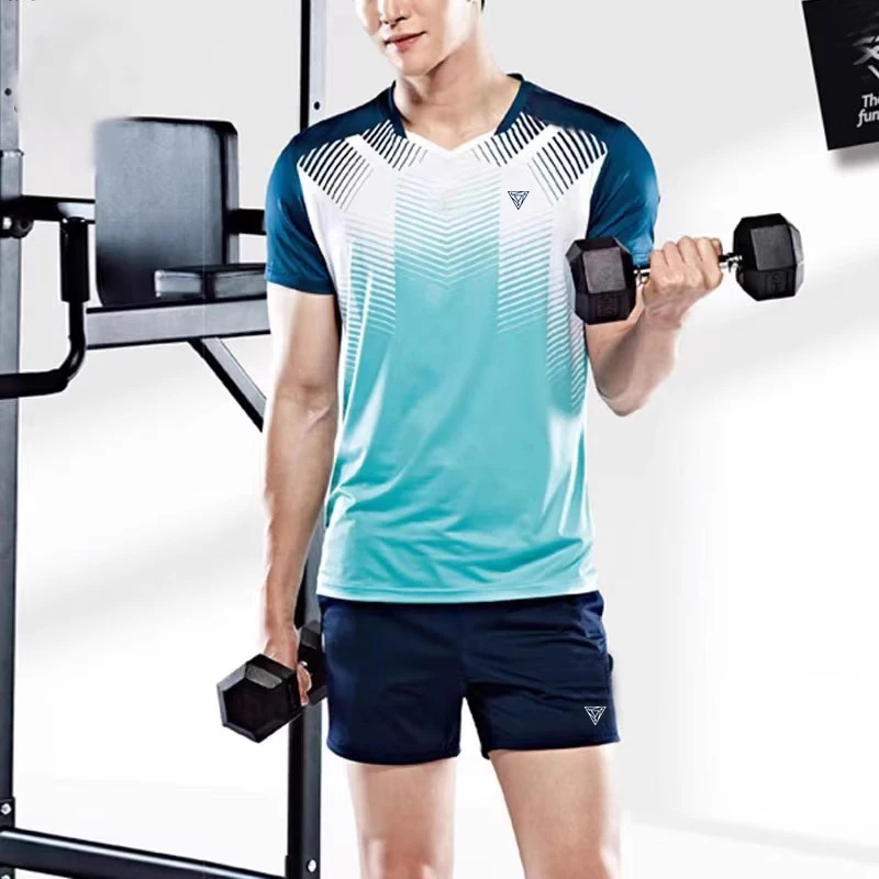 Short Sleeve T Shirt Sports Clothes Sweat Tennis Clothing Women's Suit Quick-drying Slim short-sleeved Table Tennis Sportswear Men and Women Badminton Clothing