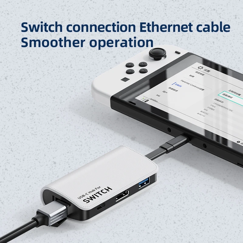 Hagibis-dock Portátil para Nintendo Switch Dock de tv Oled Ethernet tipo c para Rj45 Compatível com Hdmi 4k Hub Usb 3.0 Docking Station pd - Imagem 6