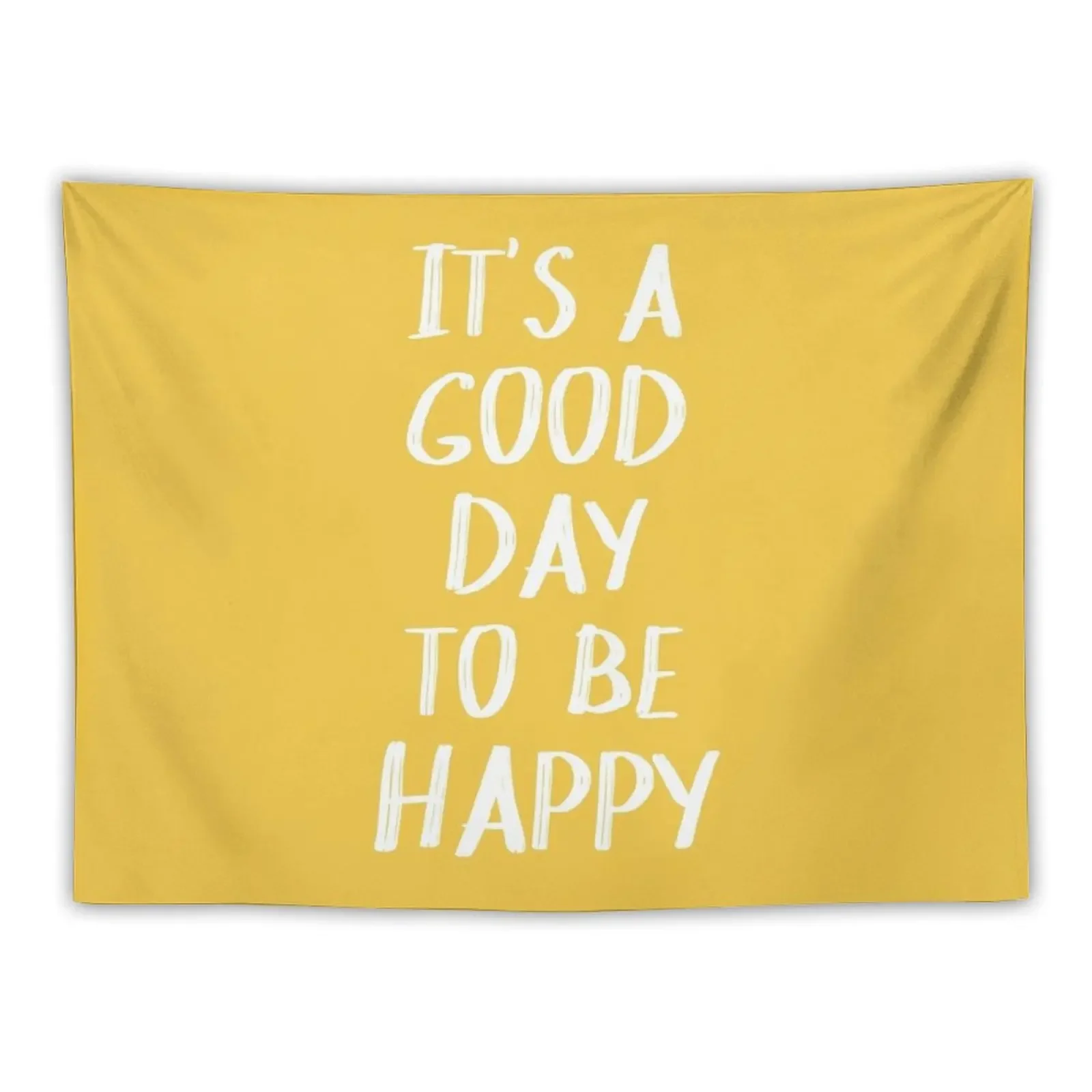 

It's a Good Day to Be Happy in Yellow Tapestry Decorative Wall Room Decorator Tapestry