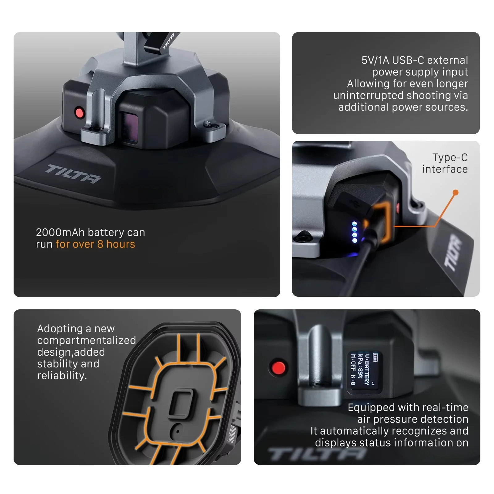 TILTA HDA-T15 Hydra Alien Mini Car Shock Absorbing Arm Car Shooting Electric Suction Cup For DJI Pocket 3 insta360 X3 X4 4