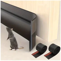 Self - Adhesive Door Bottom Seal - 4 Pack, Total Protection from Drafts, Dust, Water, Insects & Noise, Energy Saving 1m Length - 1m 2 packs (Black)