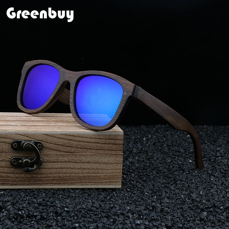 

Модные Винтажные поляризационные солнцезащитные очки мужские солнцезащитные очки из натурального бамбука с поляризационными линзами ручной работы и подарочной коробкой