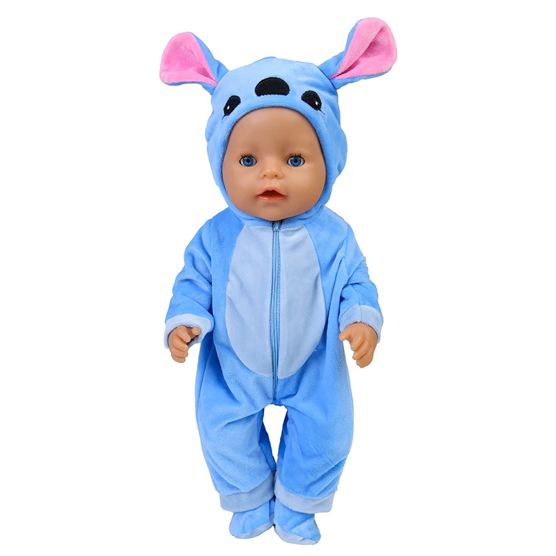 43 cm Doll Outfits for 17Inch Dolls Baby Born Doll Cute Jumpers Rompers Suit+Shoes Warm Clothes on A Doll Baby Christmas Gift 3