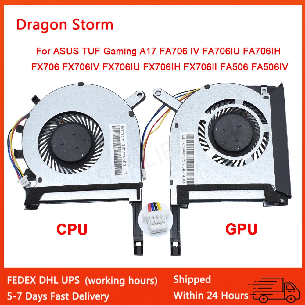 Arrefecimento para Asus Tuf Gaming A17 Fa706 iv Fa706iu Fa706ih Fx706 Fx706iv Fx706iu Fx706ih Fx706ii Fa506 Fa506iv Ventilador Cpu Gpu
