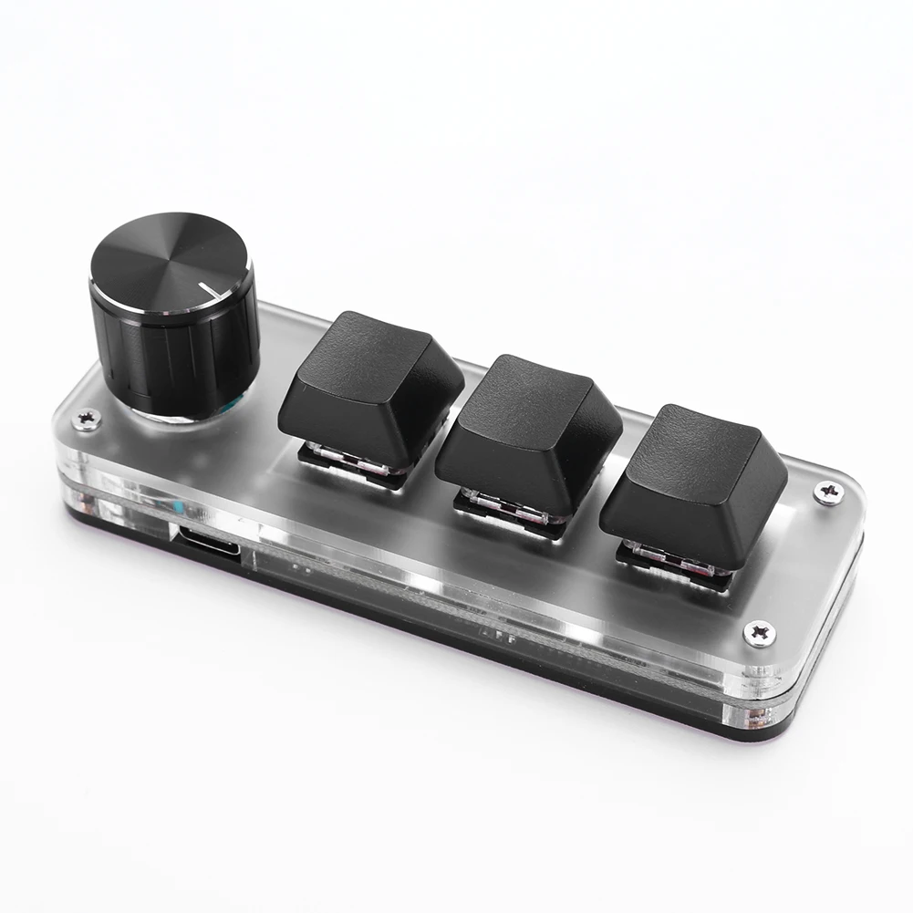 3 Key 1 Knob/4 Key Programming Macro Custom Knob Keyboard Hotswap Wired USB Photoshop Gaming Keypad Mini Mechanical BT Keyboard