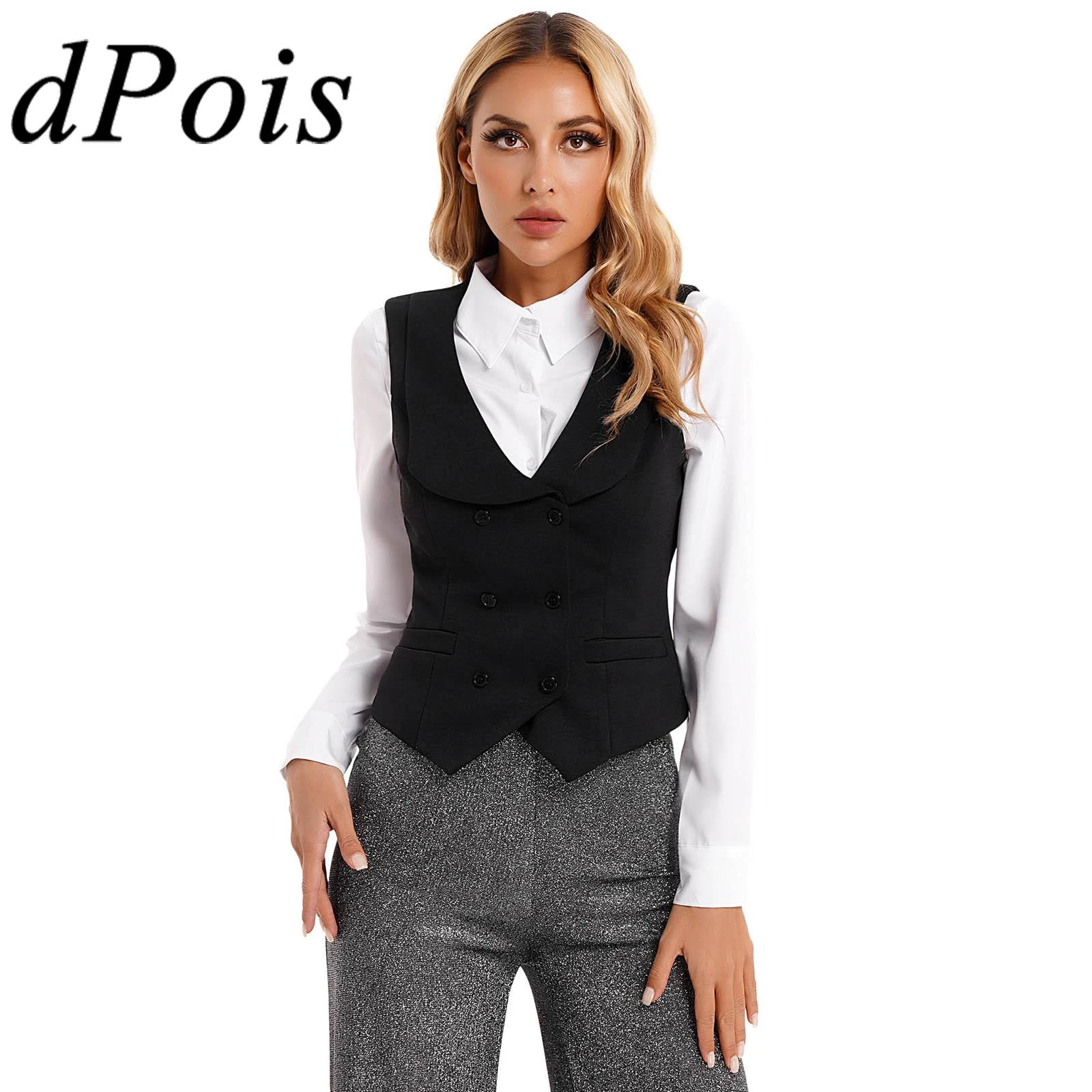 Belle Poque Damen Weste Ärmellos - Vintage Cropped Weste Mit Quadrat-Ausschnitt