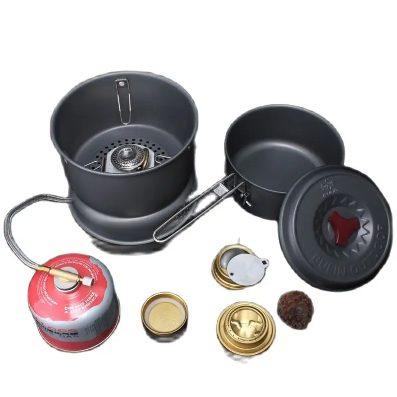 Fornello A Gas Da Campeggio Fornello Ad Alcool Bl100-Q1 Pentole Portatili Pentola Da Cucina Set Combinato