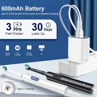 Electric Rotating Toothbrush Deep Clean Whitening Teeth for Adult Ultrasonic Toothbrush with 4/8pcs Refill Replacement Heads 5