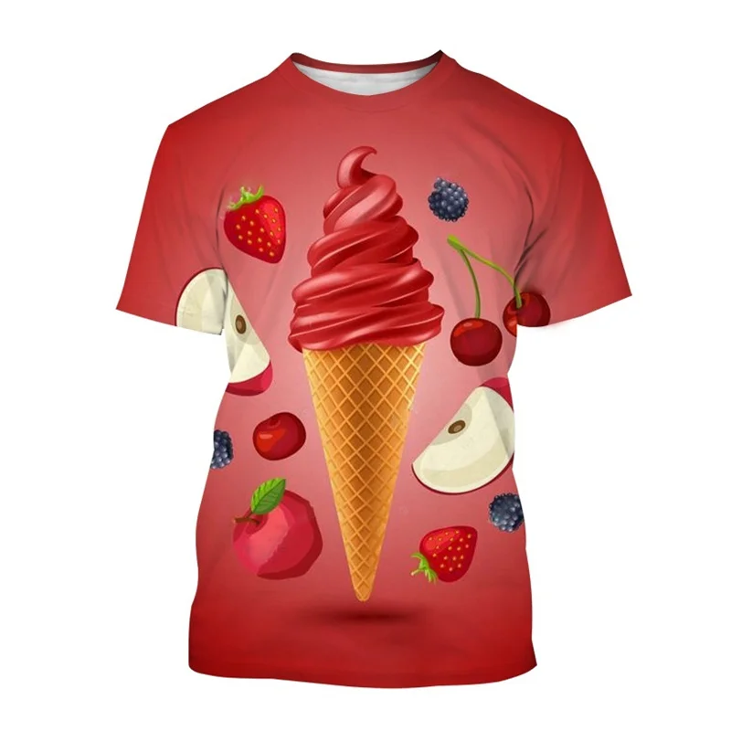 

Creative Ice Cream 3D Printed T Shirt Cool Summer Short Sleeve T-Shirt Men Street Fashion Oversized Casual Harajuku Style Tops