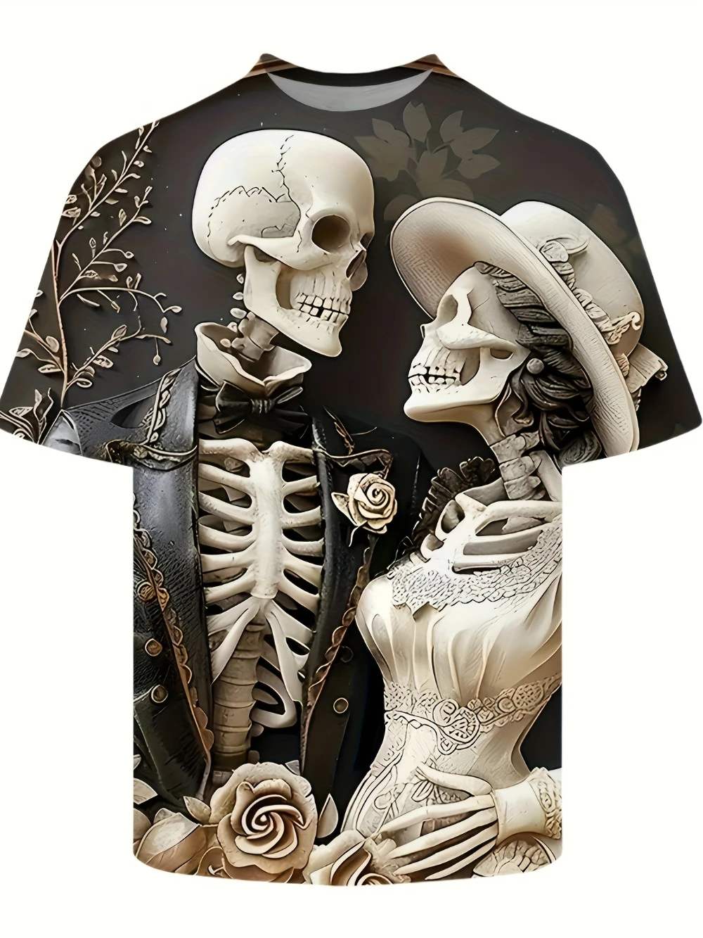 남성용 3d 패턴 크루 넥 티셔츠 고딕 스타일 로맨틱 판타지 할로윈 데일리웨어 땀 흡수 크루 넥 반팔