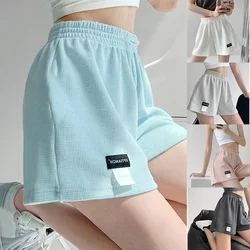 Women's Shorts 2023 Summer High Waisted Sports Shorts Loose Bottoms Female Casual Elastic Waist Hot Pants Solid Color Homewear