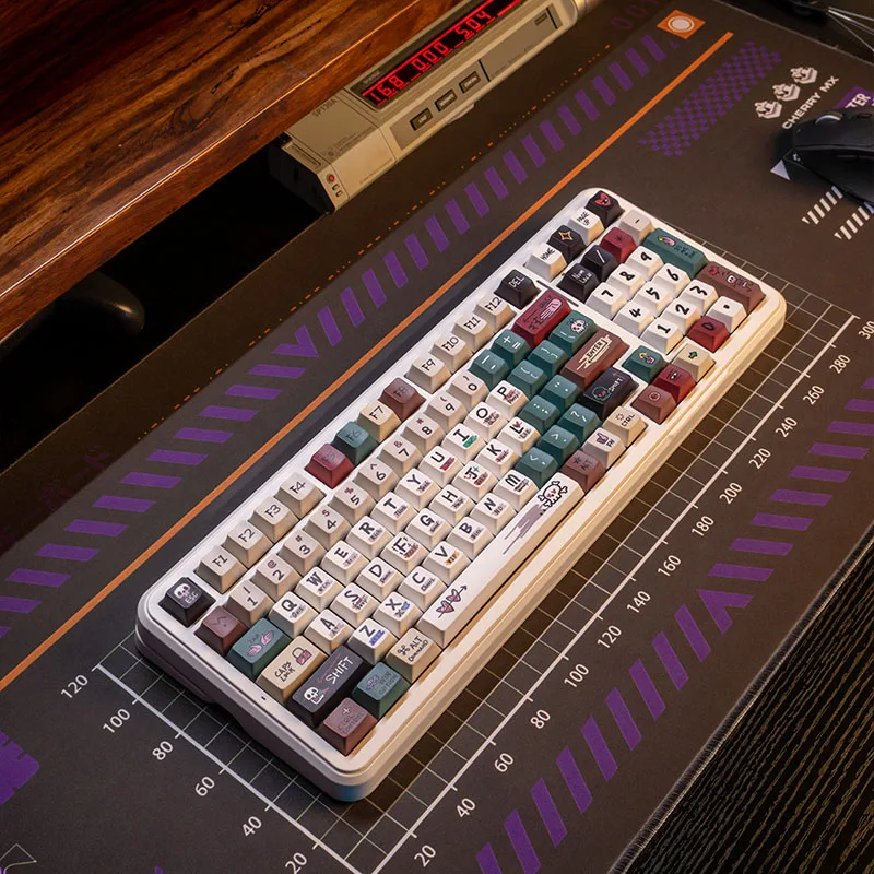 Echome-pbt Custom Retro Keyboard Cap Grupo Rua Graffiti Tema Perfil Cereja Acessórios Teclado Mecânico - Imagem 3