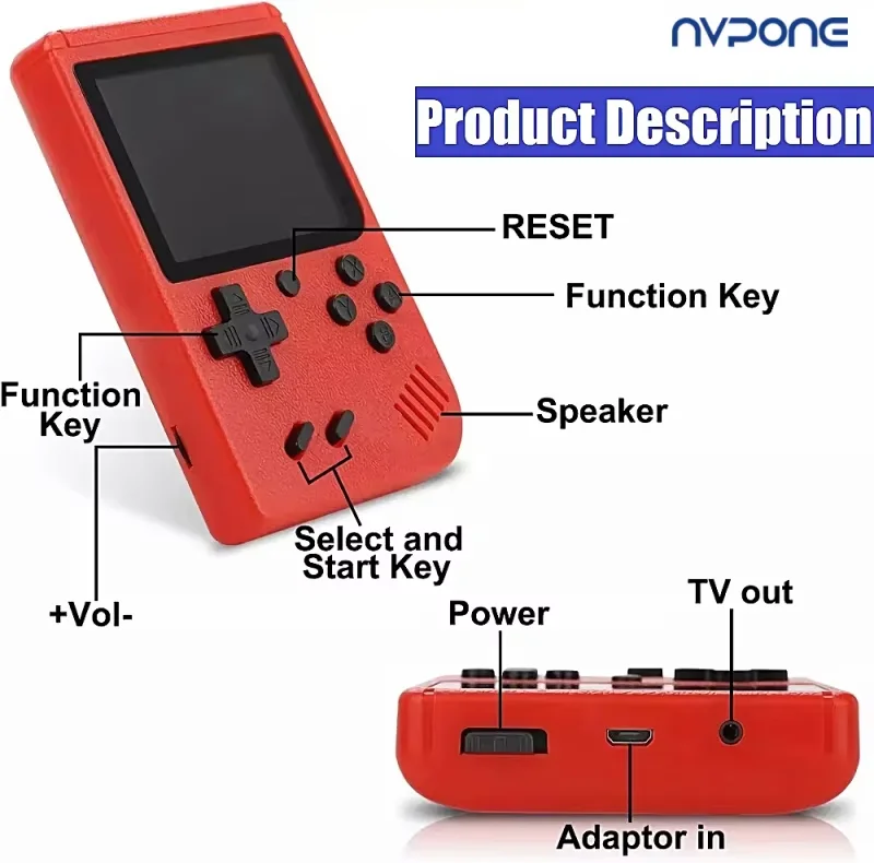 ビデオゲームレトロミニハンドヘルドゲーム Amazon | レトロハンドヘルドゲーム機 ポータブルミニアーケード