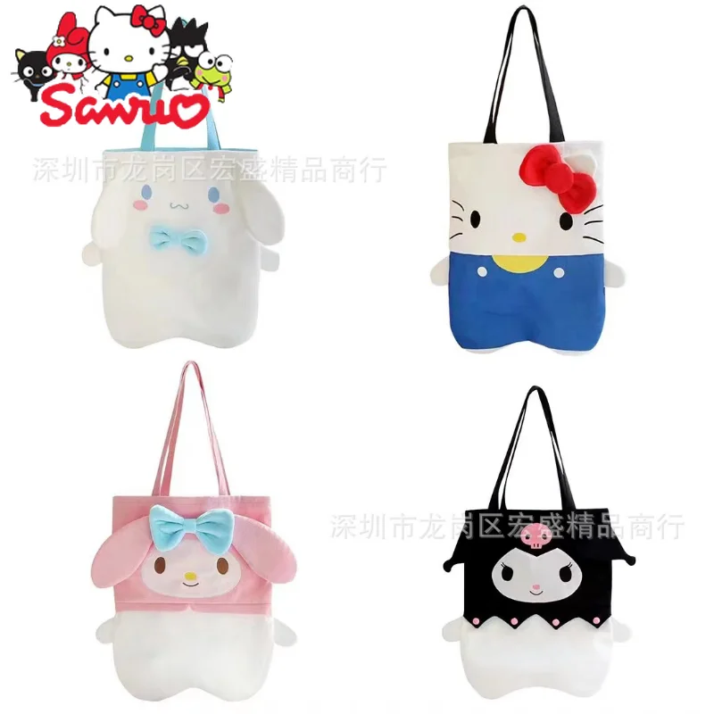 

Sanrio Melody Kuromi Hello Kitty Cinnamoroll Pochacco Versatile Shoulder Bag Schoolgirl Shopping Textbook Handbag Canvas Bag