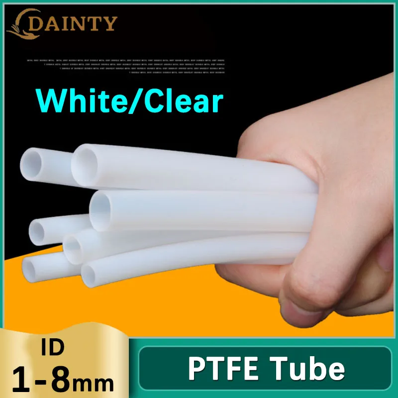 PTFE Tube 3D Printers Parts J-head Hotend Bowden Extruder ID 1mm 2mm 3mm 4mm 5mm 6mm 7mm 8mm Capricornus Hose White Clear ptfe tube