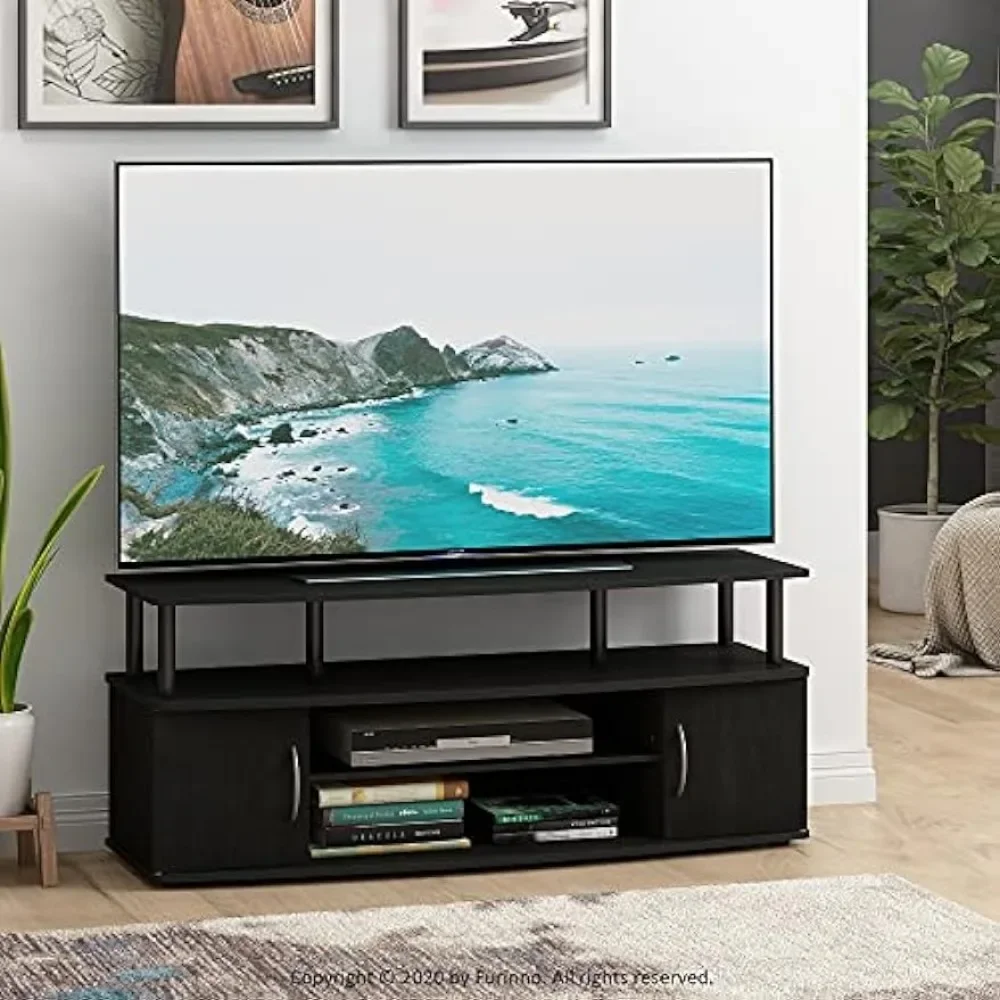 Large Entertainment Stand for TV Up to 55 Inch Blackwood media tv console table fireplace tv stand