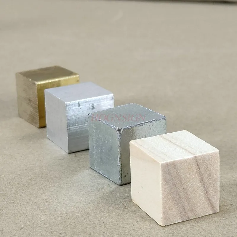Physics Experimental Equipment 2cm Cube Group Copper Iron Aluminum Wood