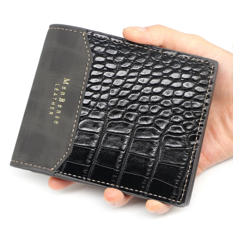 Men's Wallet Pu Leather Short Purse Hand Bag Hombre Carteira Vintage Style  Crocodile Tail Part Faux Fu Leather Pattern Billeter| | - AliExpress