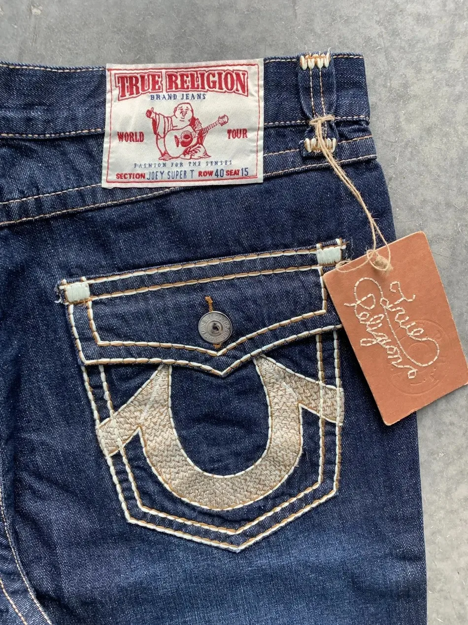 American Retro Buddha Denim Shorts Y2K Men Women Harajuku Hip Hop Pocket Embroidery Retro Baggy Shorts Low Waist Sports