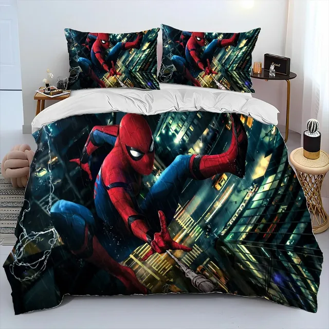 Sábanas Spiderman Niño Juego De Cama Marvel Spiderman 2 Piezas - 140x200 Cm Y 70x90 Cm, 100% Algodón, Reversible, Para Niños Funda Almohada 70x90 Niños